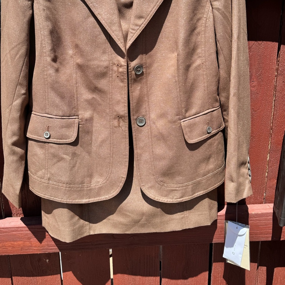 Terry Lewis Classic Luxuries Brown Sparkle Skirt Suit Set - Picture 5 of 9